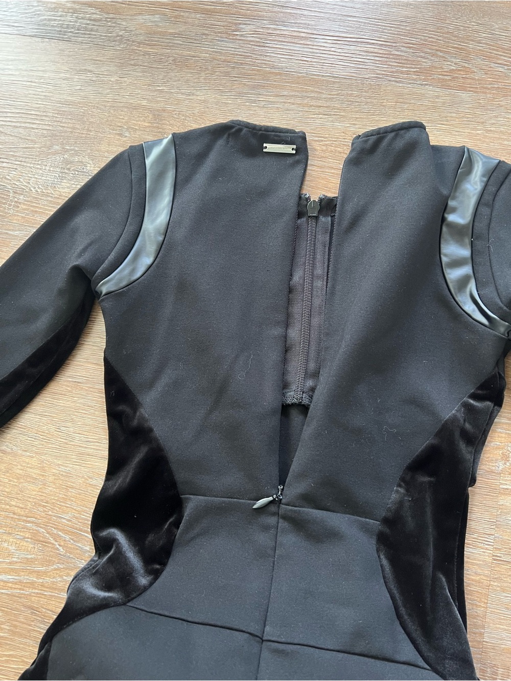 Manière De Voir Black Sculpted Long-Sleeve Jumpsuit | Size UK 8 US 4 - Picture 13 of 16